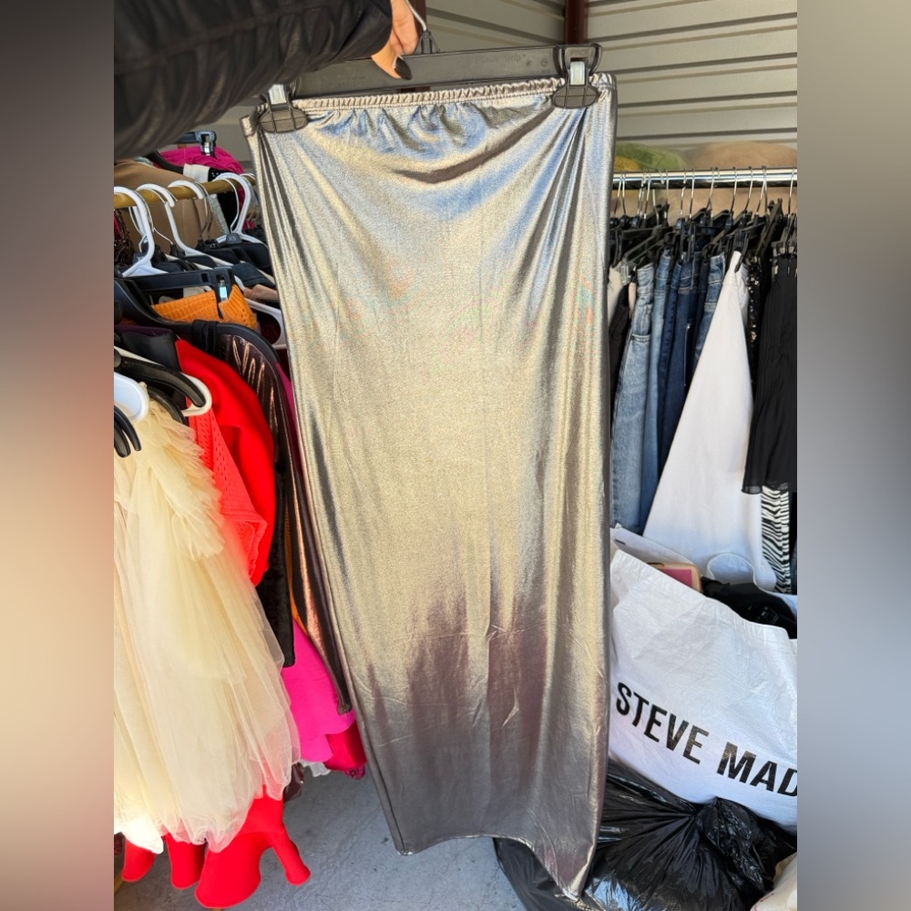 Elegant Silver Metallic Dress
